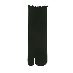 二趾袜子女中筒袜春秋日系可爱棉袜木屐袜两指木耳花边松口分趾袜