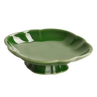 陶瓷高脚盘中式复古家用茶点盘禅意糕点盘零食点心盘供佛果盘托盘