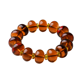 纯天然精品紫罗兰蓝珀手链原石蜜蜡琥珀盘珠老型桶珠手串男女款