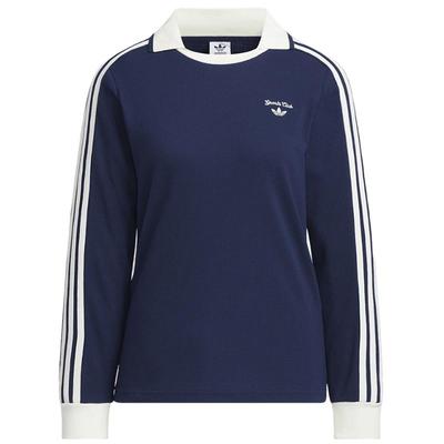 【自营】adidas阿迪达女斯三叶草翻领T恤华夫格长袖POLO衫JM8012