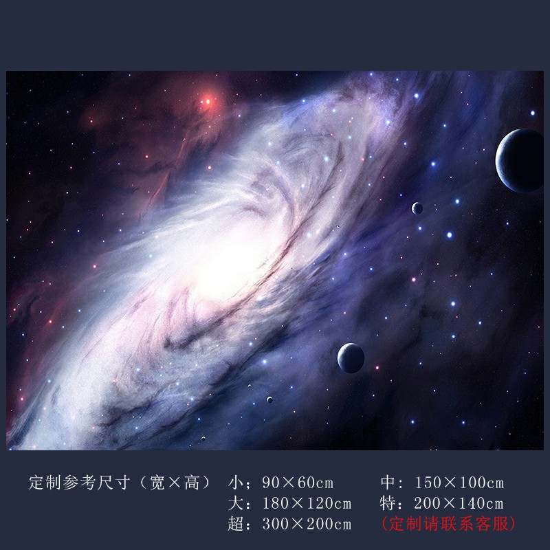 星空自粘墙贴纸卧室宿舍宇宙银河背景墙纸贴画室内天花吊顶装饰画图片