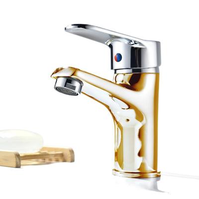 全铜单孔台盆洗手盆水龙头卫生间冷热洗脸盆面盆单冷水