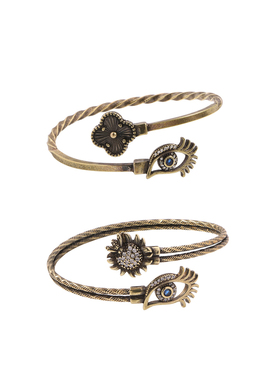 纯铜手镯女蓝色眼睛古装配手饰