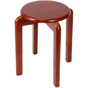 全实木圆凳子家用凳原木板凳木头圆凳北欧可摞叠餐桌凳中式木凳子