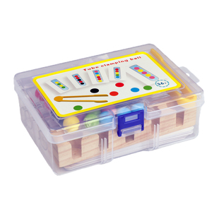 夹珠子玩具儿童专注力训练幼儿园小班益智区投放材料颜色认知教具