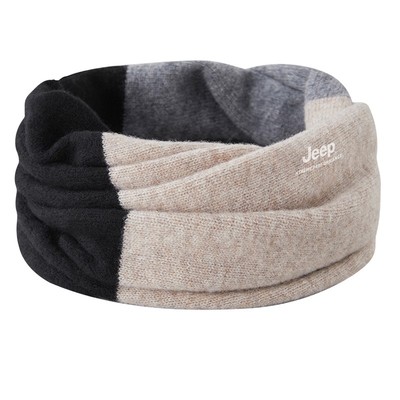 jeep吉普拼色纯羊毛围脖男士秋冬