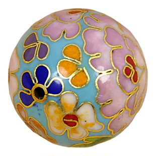 景泰蓝卡30mm大珠子圆形铜胎掐丝珐琅彩手工DIY装饰配件吊坠