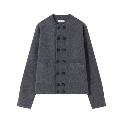 VLABMADE老钱优雅双排扣开衫毛衣