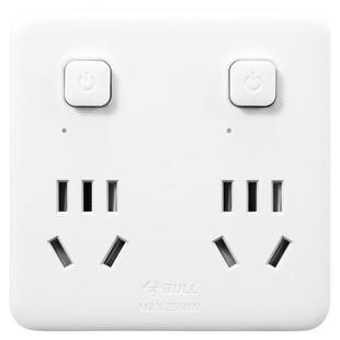 公牛带开关的转换插头一转三插转二插多插位扩展器五孔免拔插插座