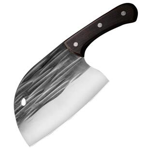 锻纹切片刀家用菜刀厨师锋利圆头切菜刀杀鱼刀锤纹手工锋利切菜刀