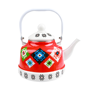 外贸原装珐琅大红色搪瓷水壶凉水茶壶电磁炉燃气用搪瓷烧水壶2.5L