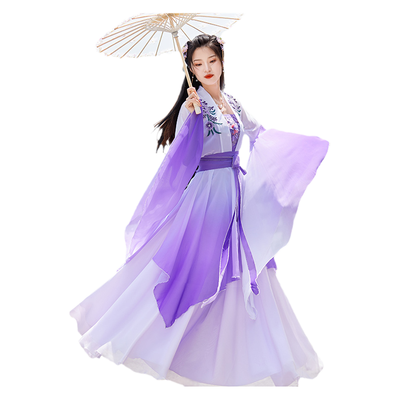 古典舞蹈服女飘逸 汉服女2025新款成人 古风公主女款超仙紫色女装