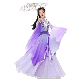 古典舞蹈服女飘逸 汉服女2026新款成人 古风公主女款超仙紫色女装
