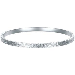 周六福铂金pt950手镯女款碎碎冰车花圆形简约素圈手镯送女友礼物