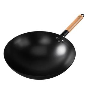 邓家刀无涂层铁锅家用炒菜锅精铁炒锅燃气灶熟铁防锈三代氮化锅