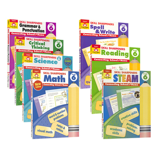 【自营】Evan-Moor Skill Sharpeners Grade 6 美国加州小学六年级练习册 技能铅笔刀系列 Reading Math Spell Write 英文原版教辅