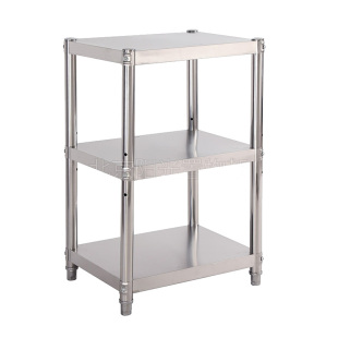 不锈钢厨房置物架家用落地三层收纳锅架微波炉架子烤箱架储物菜架