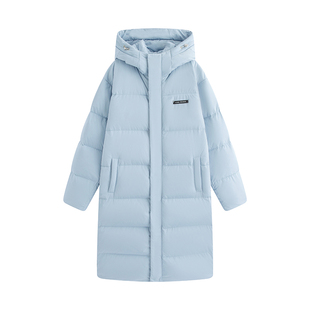 King Prince 2025冬季新品经典情侣同款保暖连帽中长款羽绒服女潮