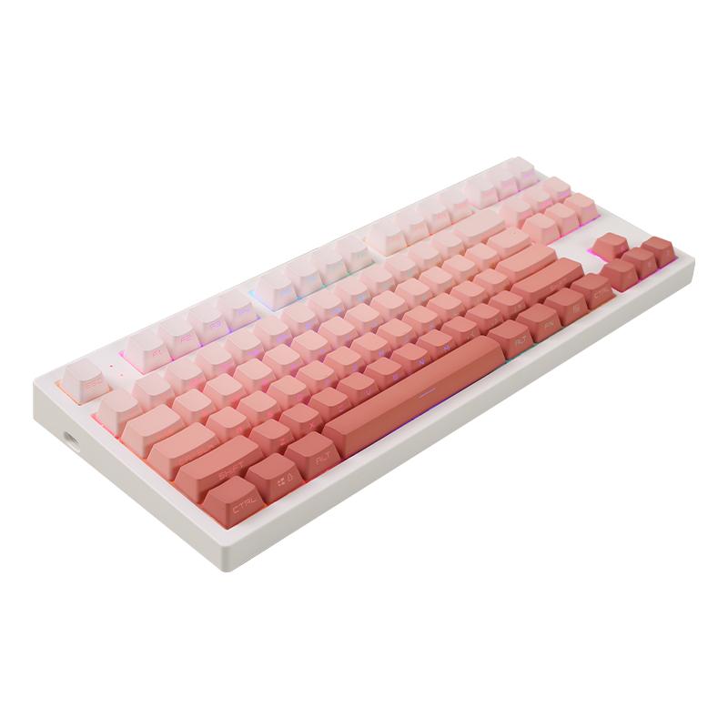 腹灵MK870腮红侧刻成品机械键盘