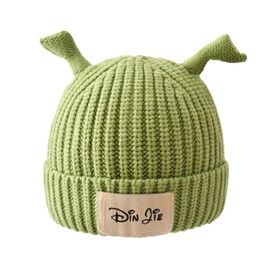 宝宝帽子秋冬款可爱套头帽男童女童搞怪针织毛线帽保暖婴儿帽子冬