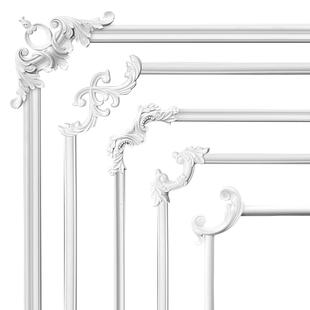 法式PU线条角花装饰客厅沙发电视背景墙边框墙面装饰造型非石膏