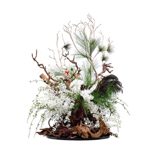 妖及 大型造景花艺装置定制【繁木绿琦】会所别墅大型花艺定制