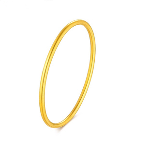 沙金古法手镯传承女仿黄金色合金实心素圈久不掉色送礼品妈妈结婚