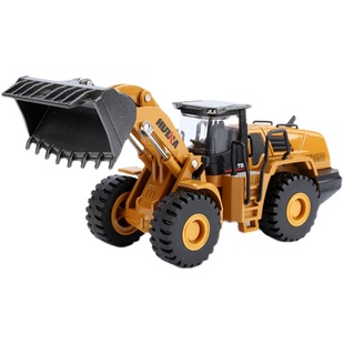 合金工程车铲车模型推土装载机儿童男孩卡车挖掘机玩具小汽车套装