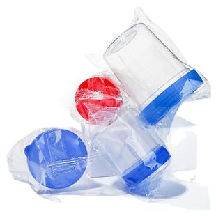 精玻科研精算透明加厚尿杯一次性20/40/60/90ml灭菌带盖化验取样杯螺口采样接尿福尔马林杯待刻度耐高温腐蚀