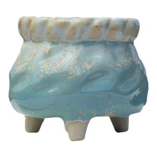 新款多肉植物花盆窑变小火锅群生盆麻花盆大口径小老桩桌面清新粗