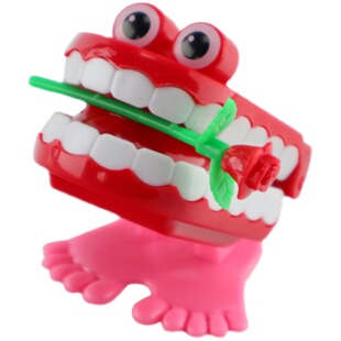 儿童创意礼物上链发条玩具跳跳牙搞笑整蛊牙齿口腔玩具幼儿园奖品