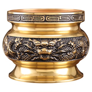 纯黄铜合金香炉家用室内供奉上香火烧香的供奉祖先专用礼佛香薰炉