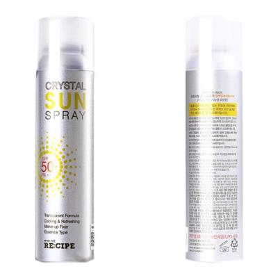韩国RECIPE水晶防晒喷雾透明180ml女学生SPF50全身防紫外线防晒霜