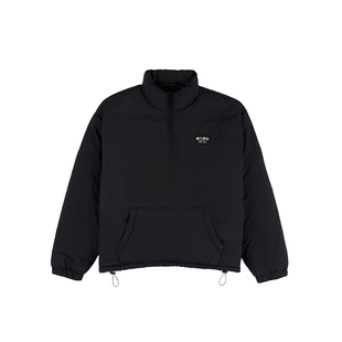 华人青年刺绣徽章logo半拉链羽绒服冬季潮牌情侣保暖短款外套