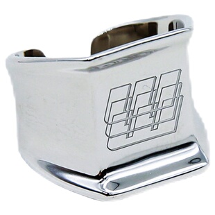 JAMY WEE原创设计 925银镀白金方形简约情侣中性嘻哈风可调节戒指