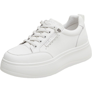 天美意2025秋新款商场同款休闲百搭纯色厚底女小白鞋BL351CM5