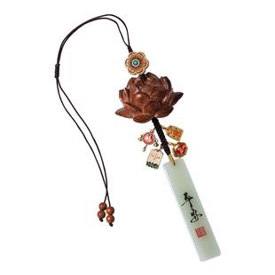 新款国风桃木车挂件玉石平安女士饰品车载挂饰男士高档车挂吊坠