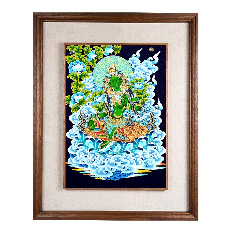 关装饰画墙壁客厅挂画绿度母