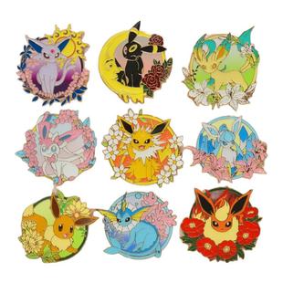 榕易记宝可梦动漫周边神奇宝贝伊布家族金属徽章书包装饰徽章胸针