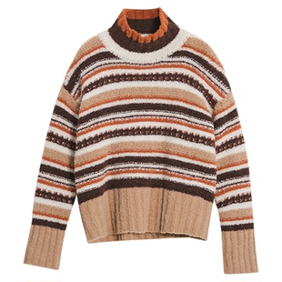 ltyp旅途原品【限量五折】康宝莱羊驼毛圈圈纱彩条毛衣套头毛衫女