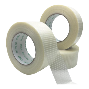 玻璃网格纤维胶带玩具飞机航模型十字纹玻璃纤维超强半透明强粘加筋 网状单面胶带抗拉耐磨十字条纹玻纤胶带