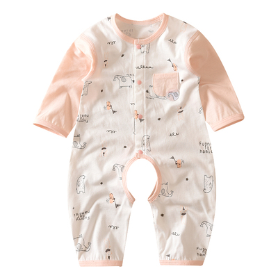 夏季哈咪奇纯棉婴儿连体衣薄爬服