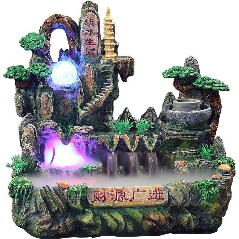 鱼缸开业乔迁结婚礼品假山流水