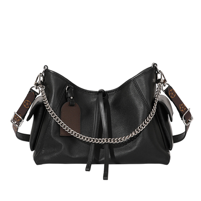 黑武士进口油蜡小羊皮邮差包