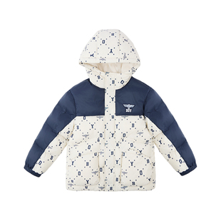 BOY童装25冬新款儿童棉服外套时尚潮流休闲连帽棉衣男女童中大童