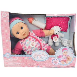 出口婴儿娃娃玩具光头软搪胶发声宠物奶嘴照顾奶嘴洗澡发光安抚