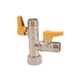 洗衣机分水三通阀开关家用4分活接一进二出黄铜球阀门龙头分水器