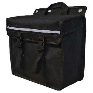 黑色帆布多功能摩托车单侧挂包电动车自行车侧边包驮包后座工具包