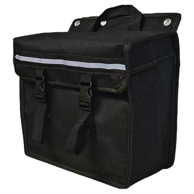 黑色帆布多功能摩托车单侧挂包电动车自行车侧边包驮包后座工具包