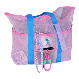 ins沙滩包大容量健身游泳泳衣收纳网兜户外旅行便携折叠手提网袋